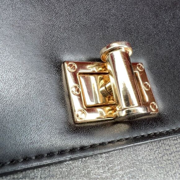 SOLE SOCIETY Envelope Clutch with Gold Hardware in Black and Gray - Picture 12 of 14